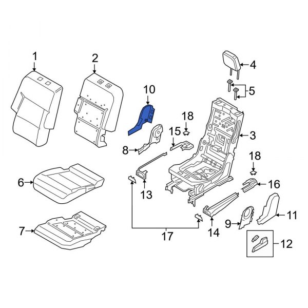 Ford OE LB5Z7861350BA Seat Back Recliner Adjustment Mechanism Cover Cap