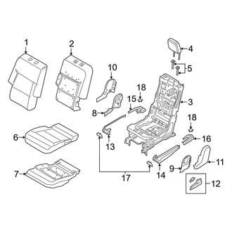 Ford OE - Seats & Tracks - Second Row Seats (2 Passenger, W/O Armrest), (Limited / Limited Hybrid / ST)