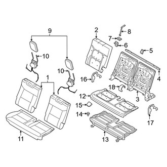 Ford OE - Seats & Tracks - Third Row Seats (Split Bench), (Base / XLT)