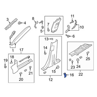 Ford OE - Left Body B-Pillar Trim Panel Cap