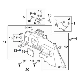 Ford OE - Right Quarter Panel Trim Panel Clip