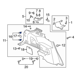 Ford OE - Right Quarter Panel Trim Panel Clip