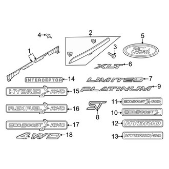 Ford OE - Lift Gate - Exterior Trim