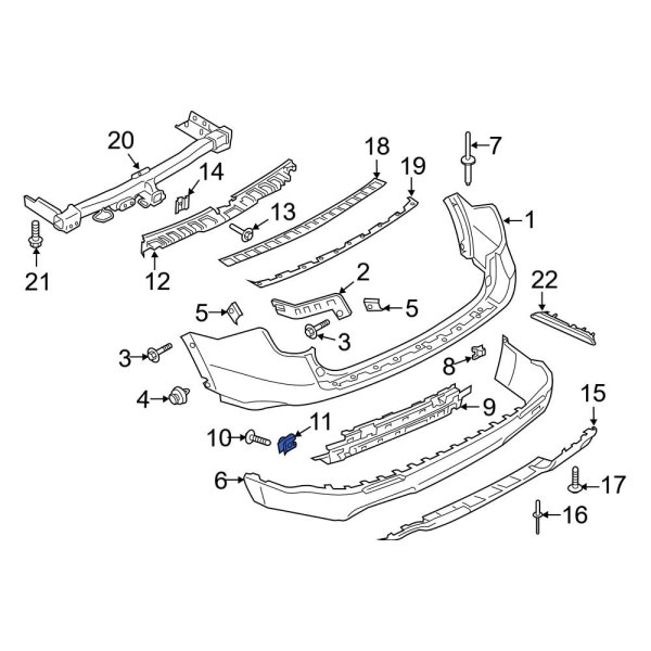 Bumper Cover Reinforcement Clip