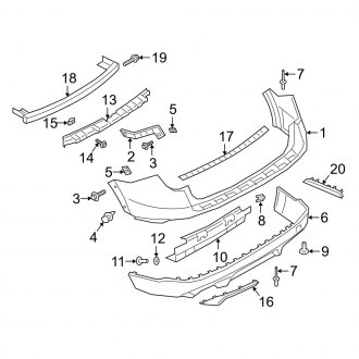 Ford OE - Rear Bumper - Bumper & Components (W/O Trailer Tow), (ST / ST-Line)