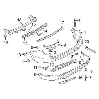 Ford OE - Rear Bumper - Bumper & Components (With Trailer Tow), (ST / ST-Line)