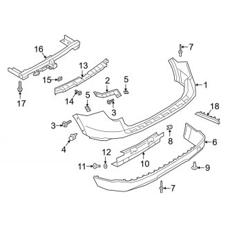 Ford OE - Rear Bumper - Bumper & Components (With Trailer Tow), (Base)