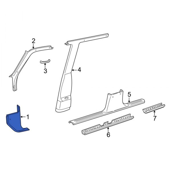 Ford OE F57Z7802344AAA Right Kick Panel Trim