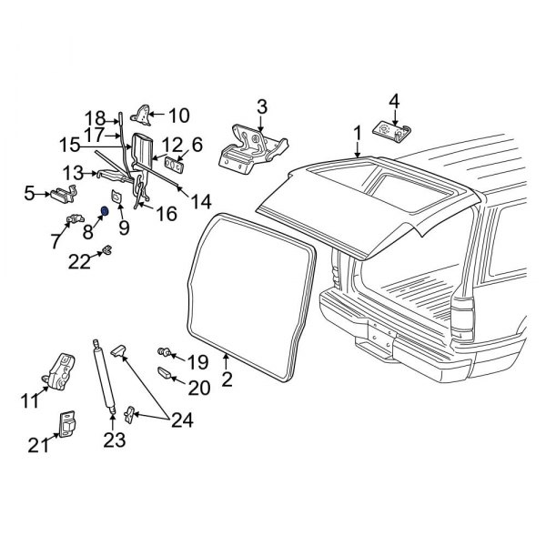 Ford OE E6TZ9843625A - Liftgate Lock Gasket