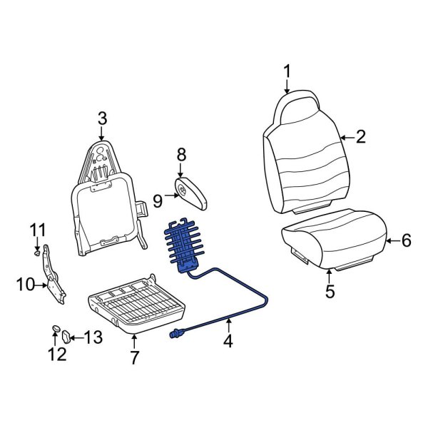 Ford OE F81Z2565501AA Front Left Seat Lumbar Support Cushion