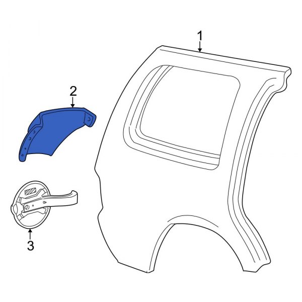 Ford OE YC3Z7828370AA Rear Right Quarter Panel Splash Shield