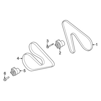 Ford OE - Cooling - Belts & Pulleys (Single Alternator), (Gas)