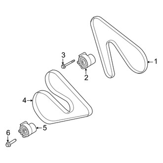 Ford OE - Cooling - Belts & Pulleys (Dual Alternators), (Gas)
