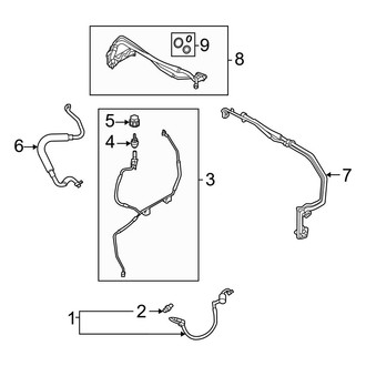Ford OE - Air Conditioner & Heater - Condenser, Compressor & Lines (A/C Lines, With Rear A/C), (Flex)