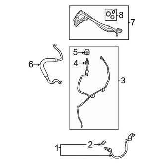 Ford OE - Air Conditioner & Heater - Condenser, Compressor & Lines (A/C Lines, W/O Rear A/C), (Gas)
