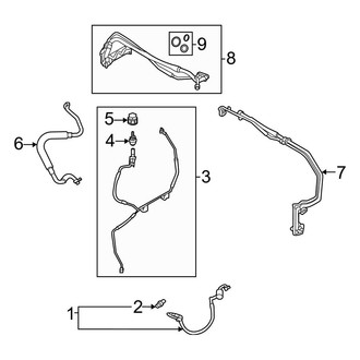 Ford OE - Air Conditioner & Heater - Condenser, Compressor & Lines (A/C Lines, With Rear A/C), (Gas)