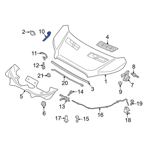 Ford OE BK3Z19K592A - Front Hood Plug