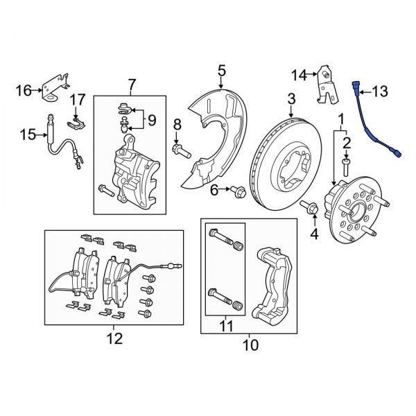 Ford OE BK3Z2C204B Front ABS Wheel Speed Sensor