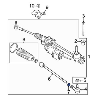 Ford OE - Inner Steering Tie Rod Nut
