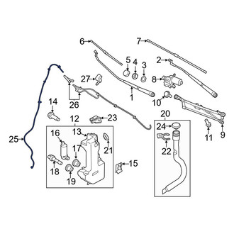 Ford OE - Front Lower Windshield Washer Hose