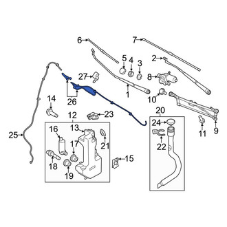 Ford OE - Front Upper Windshield Washer Hose