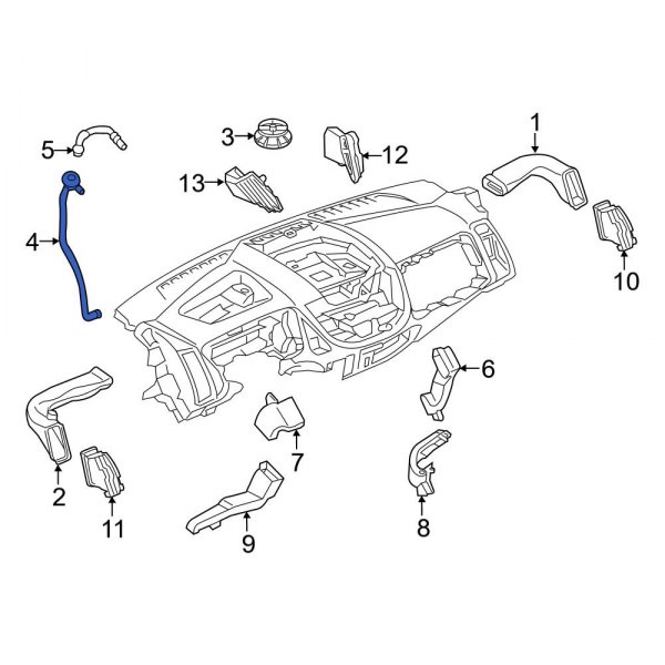 Ford OE BK2Z19D888A Cabin Air Temperature Sensor Aspirator Tube
