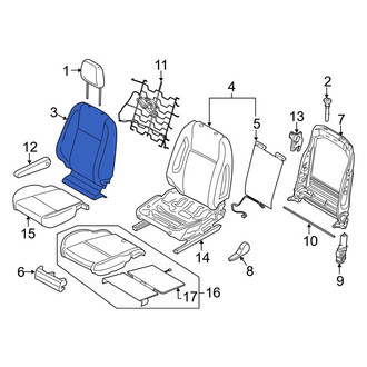 Ford OE - Front Left Seat Back Cushion Cover