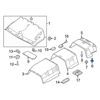Ford OE - Rear Headliner Clip