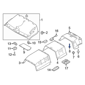 Ford OE - Rear Headliner Clip