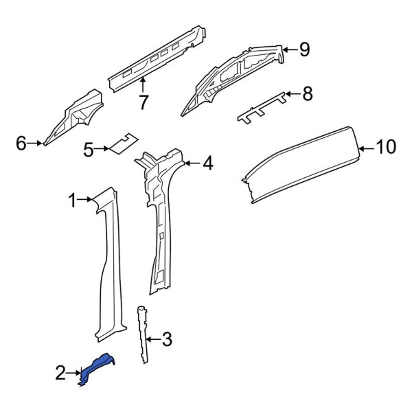 Ford OE BK3Z61101C37A Door Pillar Post Seal