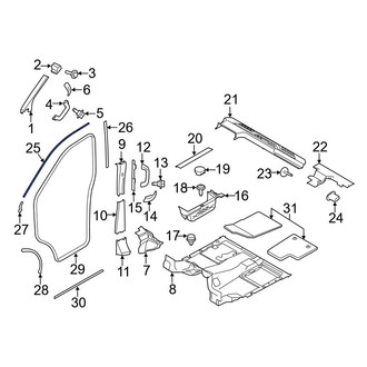 Ford OE - Front Right Lower Inner Door Seal