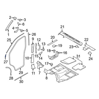 Ford OE - Front Left Lower Inner Door Seal