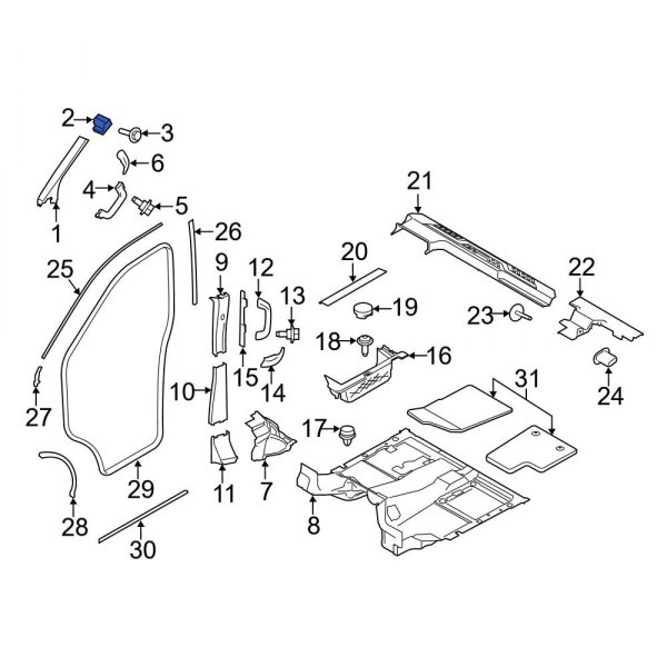 Body A-Pillar Trim Panel Insulator