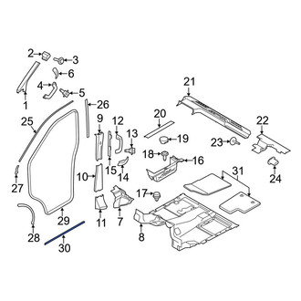 Ford OE - Front Left Lower Inner Door Seal