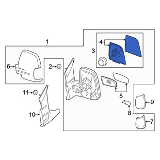 Ford OE - Front Right Upper Door Mirror Glass
