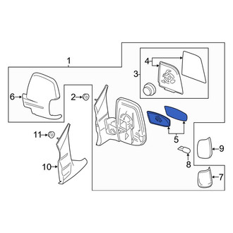 Ford OE - Front Left Lower Door Mirror Glass