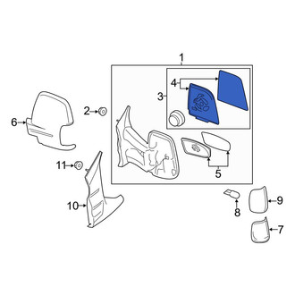 Ford OE - Front Left Upper Door Mirror Glass