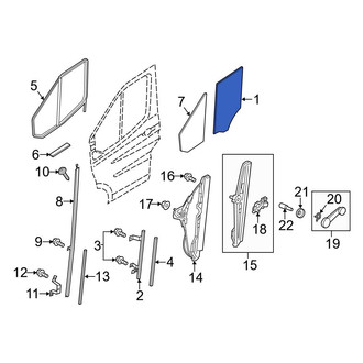 Ford OE - Rear Left Door Glass