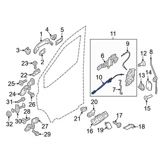 Ford OE - Rear Left Lower Door Latch Cable