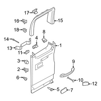 Ford OE - Side Loading Door - Interior Trim (Hinged Front Door, With Window)
