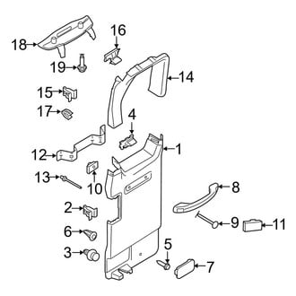 Ford OE - Side Loading Door - Interior Trim (Hinged Rear Door, With Window)
