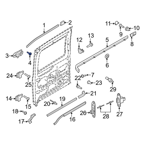 Sliding Door Roller Bracket Bolt