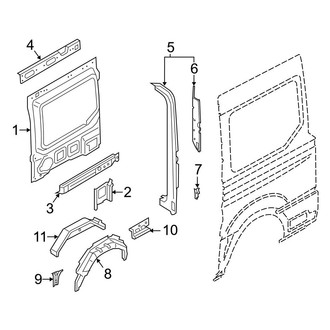 Ford OE - Side Panel - Inner Structure (With Side Door, Driver Side)