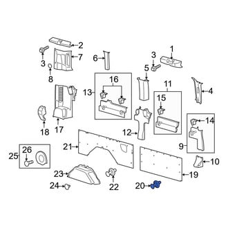 Ford OE - Right Quarter Panel Trim Panel Clip