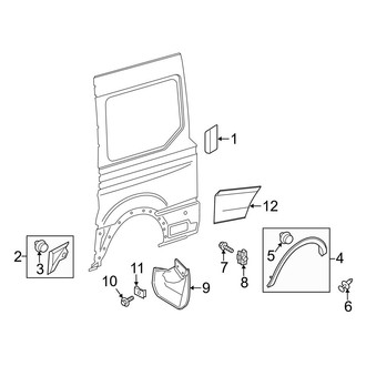 Ford OE - Side Panel - Exterior Trim (With Side Door, Driver Side)