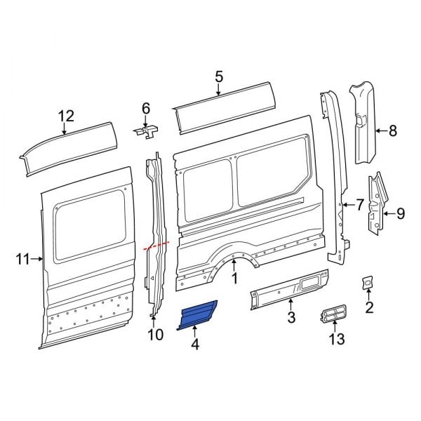 Ford OE KK3Z6110129B - Rear Left Forward Side Body Panel Molding