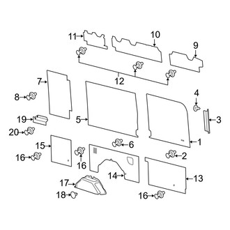 Ford OE - Side Panel - Interior Trim (W/O Side Door, Driver Side, W/O Window)