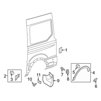 Ford OE - Side Panel - Exterior Trim (With Side Door, Driver Side)
