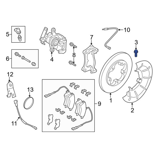 Brake Dust Shield Bolt