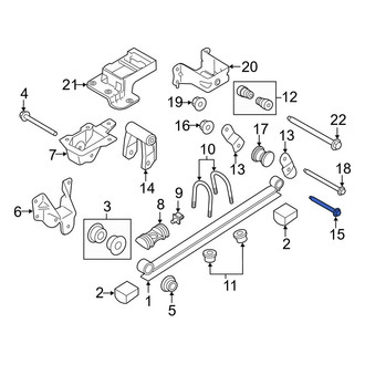 Ford OE - Front Leaf Spring Shackle Bolt